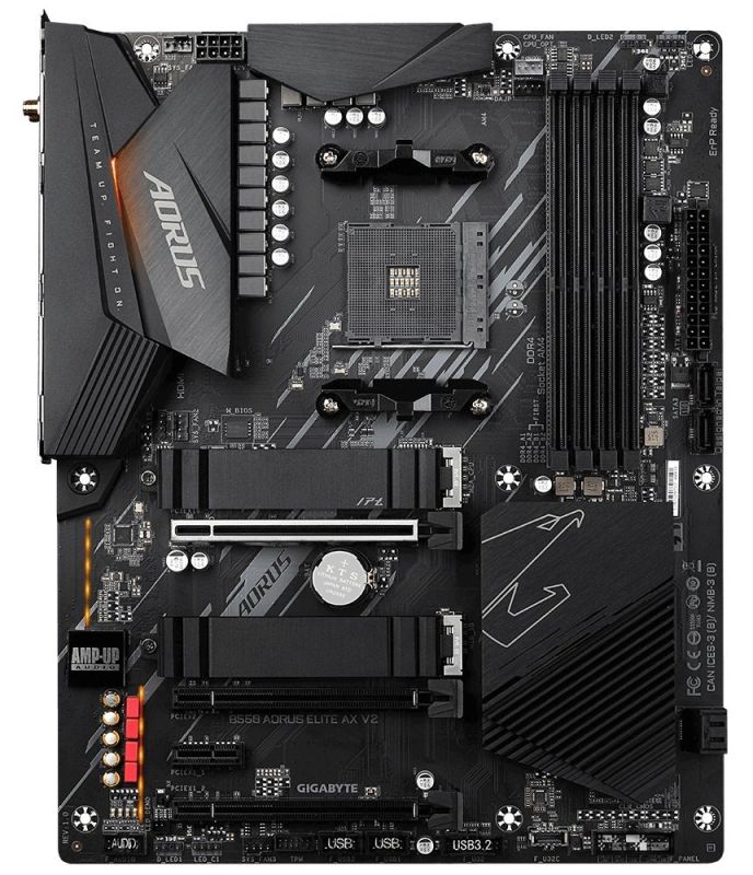 GIGABYTE Motherbard B550 AORUS ELITE AX V2 sAM4 B550 4xDDR4 M.2 HDMI DP Wi-Fi BT ATX