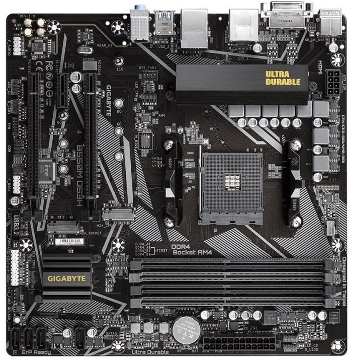 GIGABYTE Motherbard B550M DS3H sAM4 B550 4xDDR4 M.2 HDMI DVI mATX