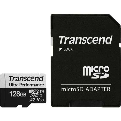 Карта пам'яті Transcend microSD  128GB C10 UHS-I U3 A2 R160/W90MB/s + SD