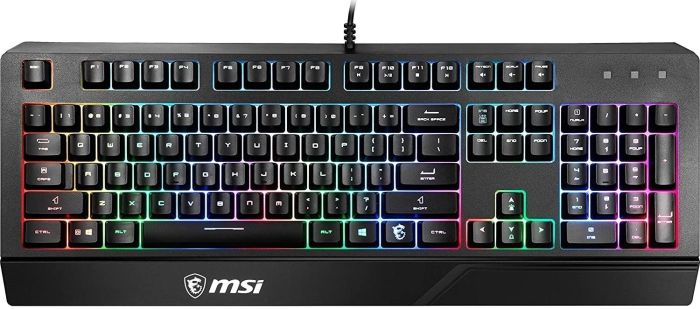 Клавиатура мембрана MSI Vigor GK20 UA 104key, USB-A, EN/UKR/RU, ColorLED, чёрный