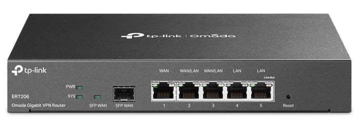 Мультисервісний Маршрутизатор TP-LINK  2xGE LAN, 1xGE WAN, 2xGE LAN, 1xSFP TP-Link ER7206