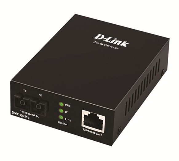 Медiаконвертер   1xGE, 1x1000BaseSX MM, 550м, SC D-Link DMC-G02SC