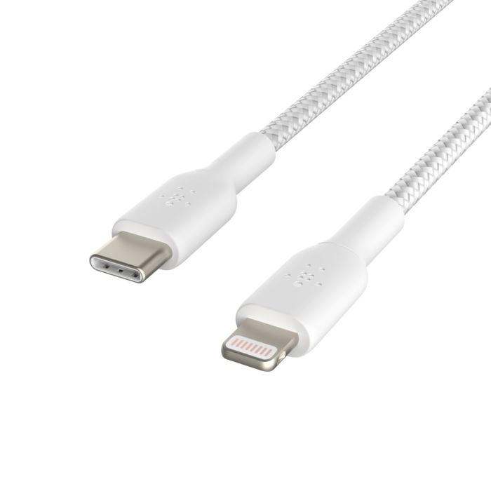 Кабель USB-C > Lightning зарядки/синхронизации Belkin 2м, 30Вт, Type-C, витой, белый