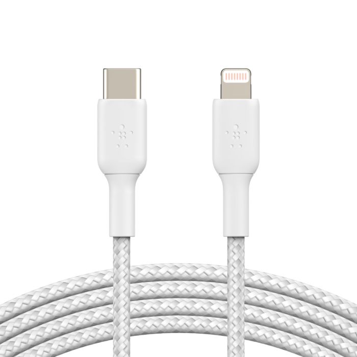 Кабель USB-C > Lightning зарядки/синхронизации Belkin 2м, 30Вт, Type-C, витой, белый