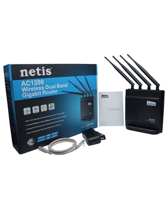 Router  AC1200, 4xGE LAN, 1xGE WAN, MESH Netis WF2780