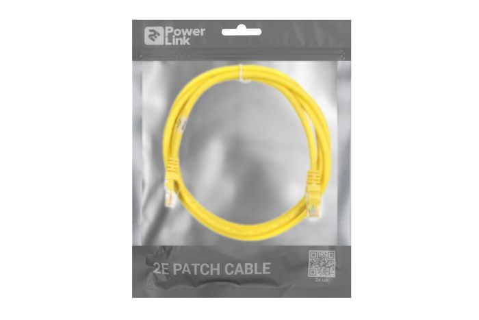 Патч-корд 2E САТ 6, UTP, 1.50м, 26AWG, RJ45, 7/0.16, Cu, PVC, жовтий