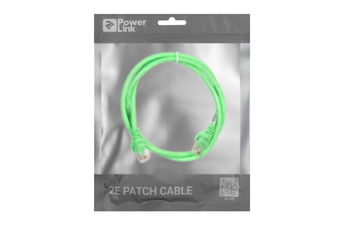 Patch Cable2E Cat 6,UTP,RJ45, 26AWG ,7/0.16 Cu, 1.00 m,PVC, Green