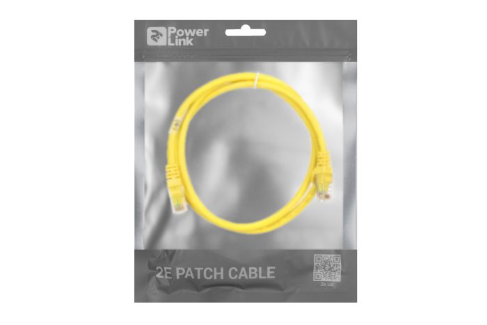 Патч-корд 2E САТ 6, UTP, 1м, 26AWG, RJ45, 7/0.16, Cu, PVC, желтый