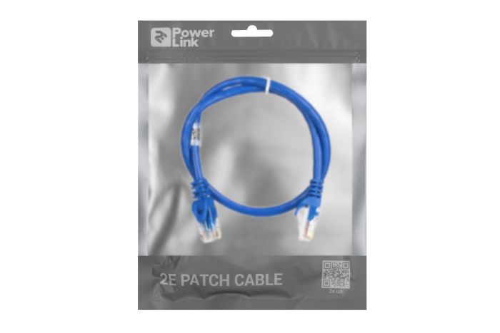 Patch Cable 2E Cat 6,UTP,RJ45, 26AWG ,7/0.16 Cu, 0.50 m, PVC,Blue