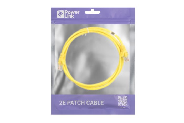 Патч-корд 2E САТ 5e, UTP, 1.50м, 26AWG, RJ45, 7/0.16, Cu, PVC, желтый
