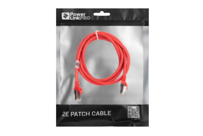 Patch Cable 2E Cat 6,Shielding S-FTP,metal foil pairs,braided cable,RJ45, 4X2 27AWG ,7/0.14 Cu, 1.50 m, PVC,Red