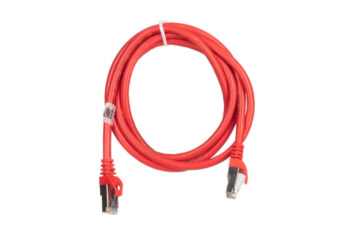 Patch Cable 2E Cat 6,Shielding S-FTP,metal foil pairs,braided cable,RJ45, 4X2 27AWG ,7/0.14 Cu, 1.50 m, PVC,Red