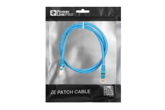 Патч-корд 2E САТ 6, S-FTP, 1м, 26AWG, RJ45, 7/0.16, Cu, PVC, синій