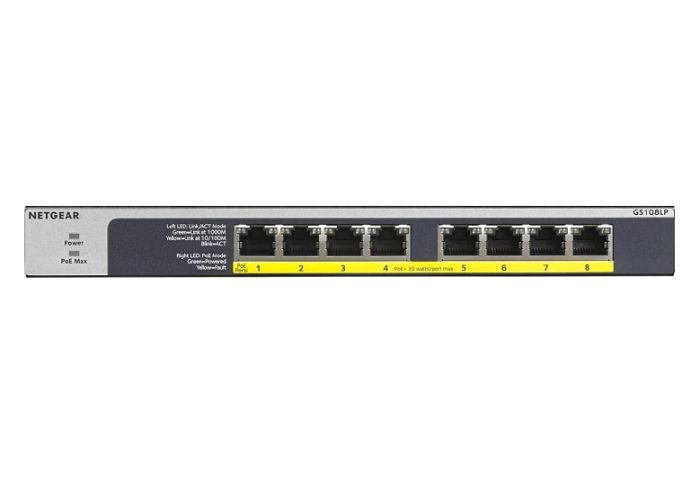 NETGEAR Switch GS108LP 8xGE PoE, 60W, Unmanaged