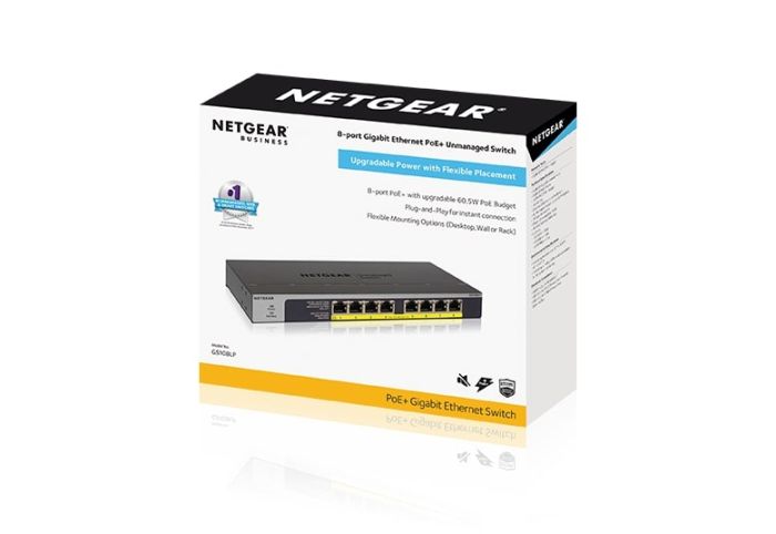 NETGEAR Switch GS108LP 8xGE PoE, 60W, Unmanaged
