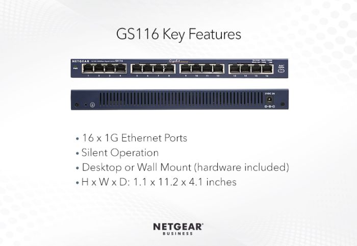 Switch  16xGE, Unmanaged NETGEAR GS116GE