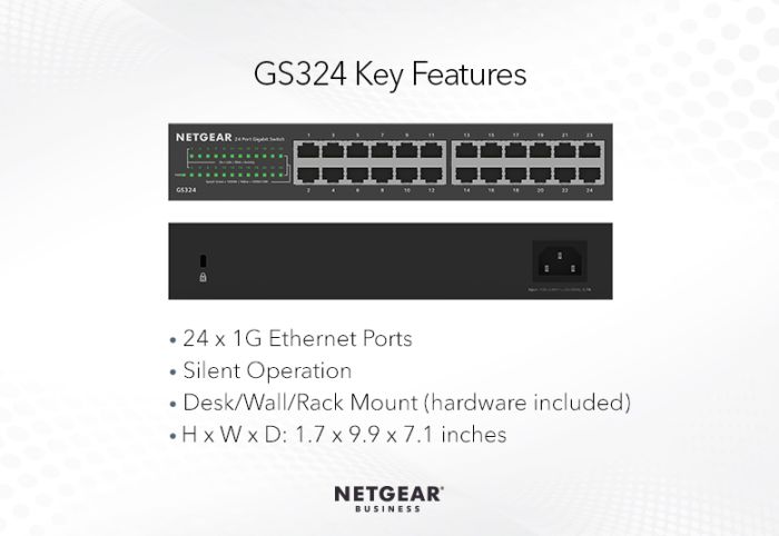 NETGEAR Switch GS324 24xGE, Unmanaged