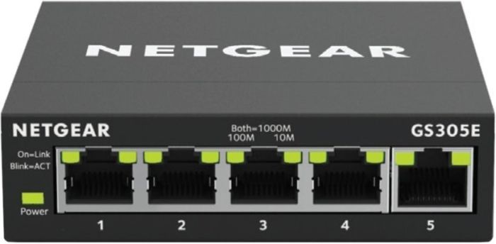 Коммутатор NETGEAR GS305E 5xGE, WebSmart