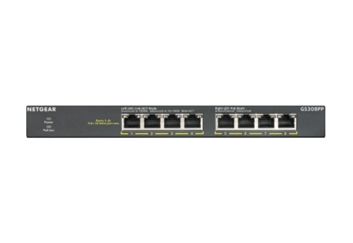 NETGEAR Switch GS308PP 8xGE PoE, 83W, Unmanaged