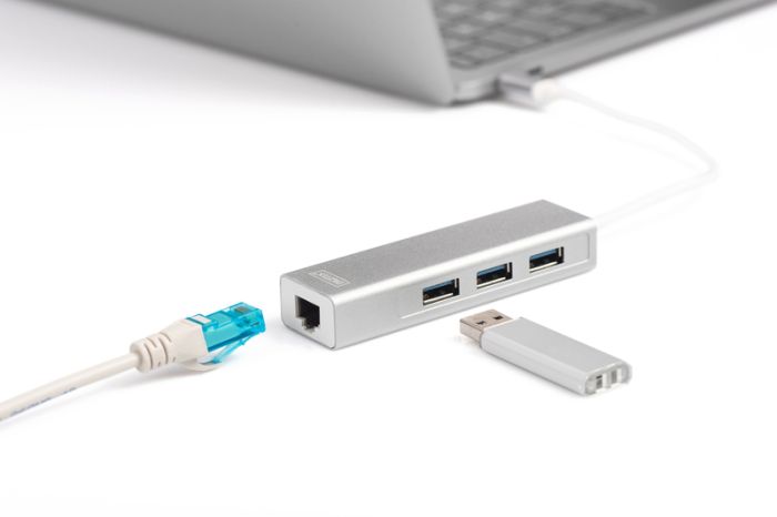 Концентратор DIGITUS USB-C - USB 3.0 3 Port Hub + Gigabit Ethernet