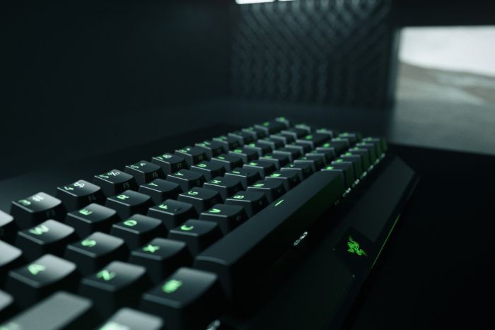 Клавіатура механічна Razer BlackWidow V3 Mini HyperSpeed 68key, Green Switch, USB-A/WL/BT, EN/RU, RGB, чорний