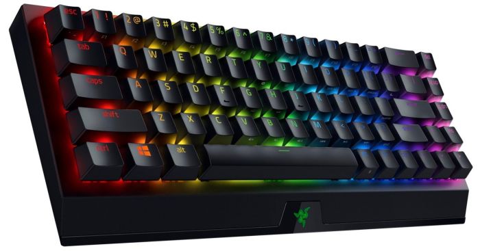 Клавіатура механічна Razer BlackWidow V3 Mini HyperSpeed 68key, Green Switch, USB-A/WL/BT, EN/RU, RGB, чорний