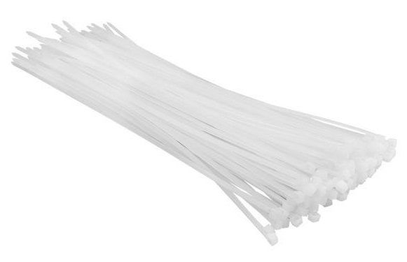 Хомут-стяжка Top Tools, 100шт, пластик, 3.6x300мм, белый