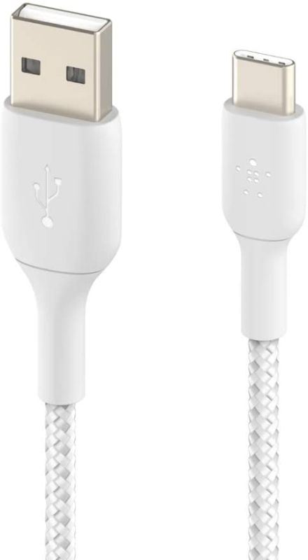 Кабель USB-A > USB-C зарядки/синхронизации Belkin, 1м, Type-C, витой, белый