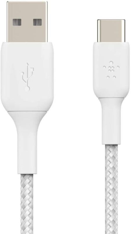 Кабель USB-A > USB-C зарядки/синхронизации Belkin, 1м, Type-C, витой, белый