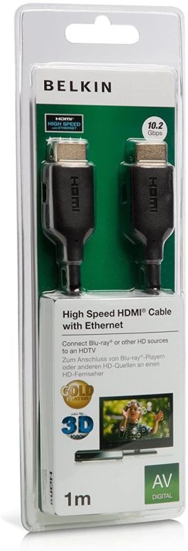 Кабель HDMI (M/M) Belkin 1м, High Speed Ethernet, чорний