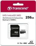 Карта пам'яті Transcend microSD  256GB C10 UHS-I U3 A2 R160/W125MB/s + SD