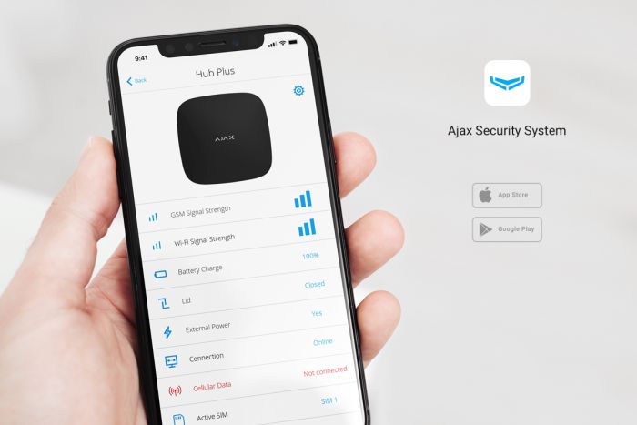 Комплект охоронної сигналізації Ajax StarterKit 2, hub2, motionprotect, doorprotect, spacecontrol, jeweller, бездротовий, чорний