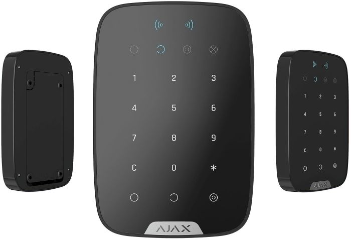 Бездротова сенсорна клавіатура Ajax Keypad Plus, jeweller, бездротовий, чорний (26077.83.BL1)