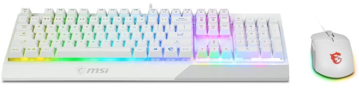 Комплект клавіатура та миша MSI Vigor GK30 COMBO WHITE UA USB, EN/UKR/RU, RGB, білий