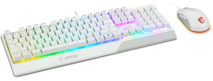 Комплект клавіатура та миша MSI Vigor GK30 COMBO WHITE UA USB, EN/UKR/RU, RGB, білий