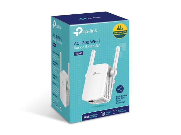 TP-LINK WiFi Range Extender  AC1200, 1хFE LAN, MESH TP-Link RE305