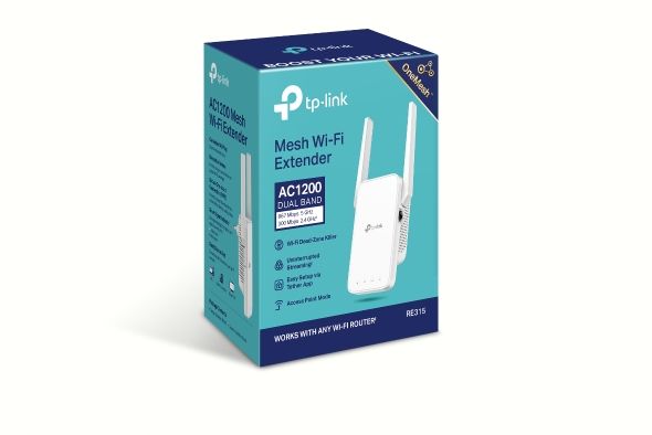 Расширитель покрытия WiFi TP-LINK  AC1200, 1хFE LAN, MESH TP-Link RE315