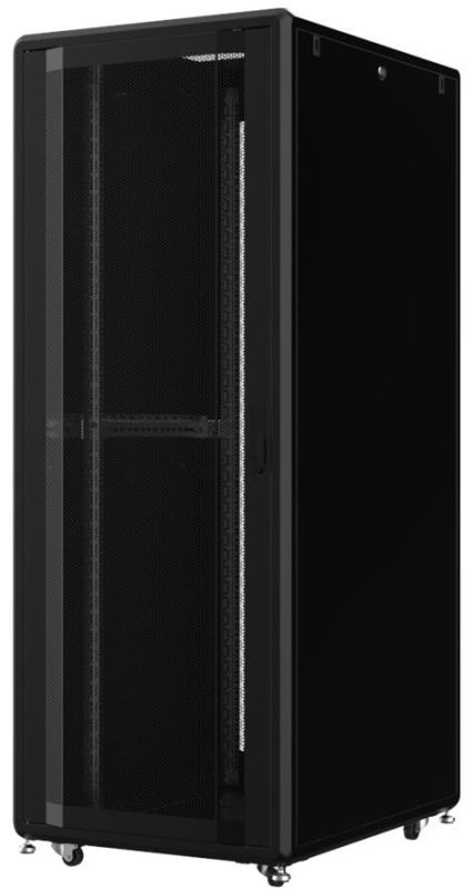 Шкаф MIRSAN 19", 42U, GTS, перфорация 63%, 600x1100 мм, максимально 2000 кг, черный