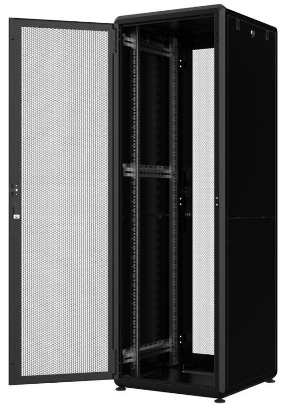 Шафа MIRSAN 19", 32U, GTV, перфорація 63%, 600x600 мм, максимально 2000 кг, чорна
