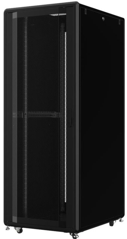 Шкаф MIRSAN 19", 42U, GTS, перфорация 63%, 800x1100 мм, максимально 2000 кг, черный