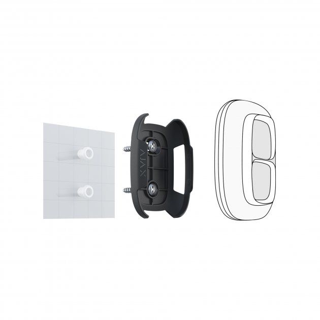 Держатель для фиксации тревожной кнопки Ajax Button Double Button Holder, чёрный