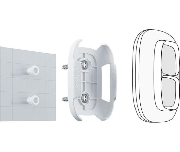 Тримач для фіксації тривожної кнопки Ajax Button, Double Button Holder, білий