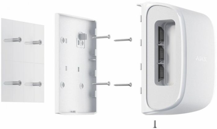 Датчик движения уличный типа "штора" Ajax DualCurtain Outdoor, Jeweler, беспроводной, белый