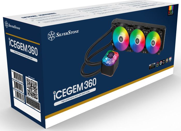 Система жидкостного оxлаждения SilverStone Icegem 360P-ARGB LGA2066, 2011, 1366, 115x, 1366, TRX4TR4, AM4, AM3, AM3+, AM2, AM2+, FM1, FM2 TDP350W чёрный