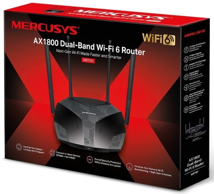 MERCUSYS Router  AX1800, 3xGE LAN, 1xGE WAN Mercusys MR70X