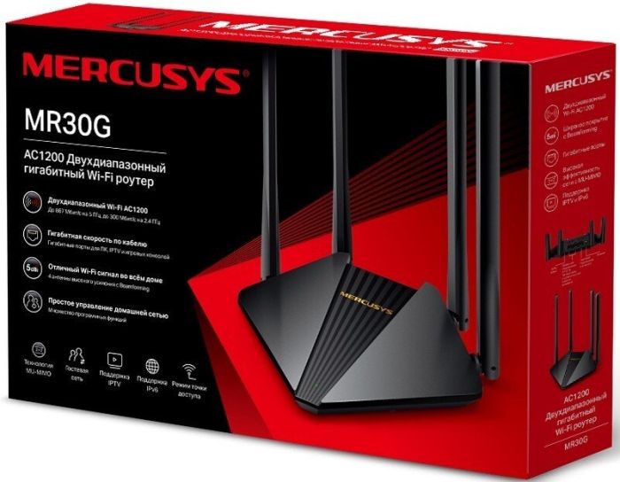 Маршрутизатор MERCUSYS  AC1200, 2xGE LAN, 1xGE WAN Mercusys MR30G