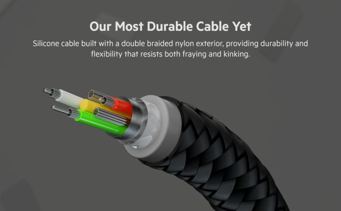 Кабель USB-A > Lightning заряджання/синхронізації Belkin 1м, плетений, силіконовий, з ремінцем на магніті, чорний