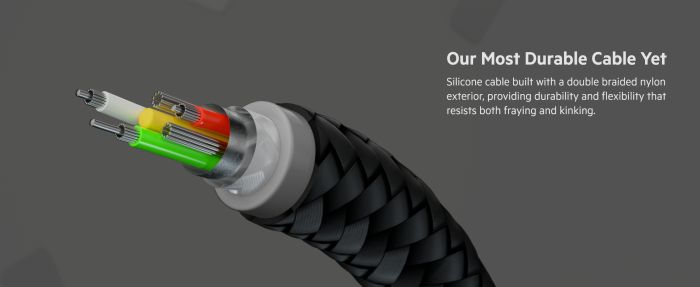 Кабель USB-A > Lightning заряджання/синхронізації Belkin 1м, плетений, силіконовий, з ремінцем на магніті, чорний