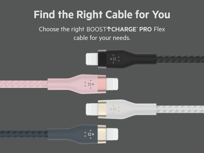 Кабель USB-A > Lightning заряджання/синхронізації Belkin 1м, плетений, силіконовий, з ремінцем на магніті, чорний