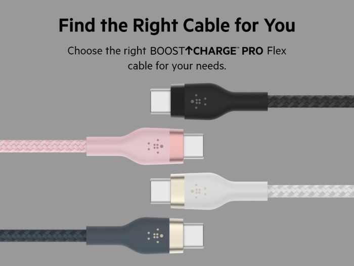 Belkin сable USB-C > USB-C charge/data, 1m, 60W, Type-C, BRAIDED SILICONE, strap with magnet, white